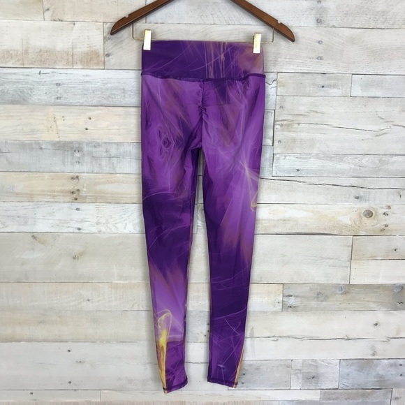 Funky Leggz Purple Leggings Athletic Pants Small - Picture 4 of 6